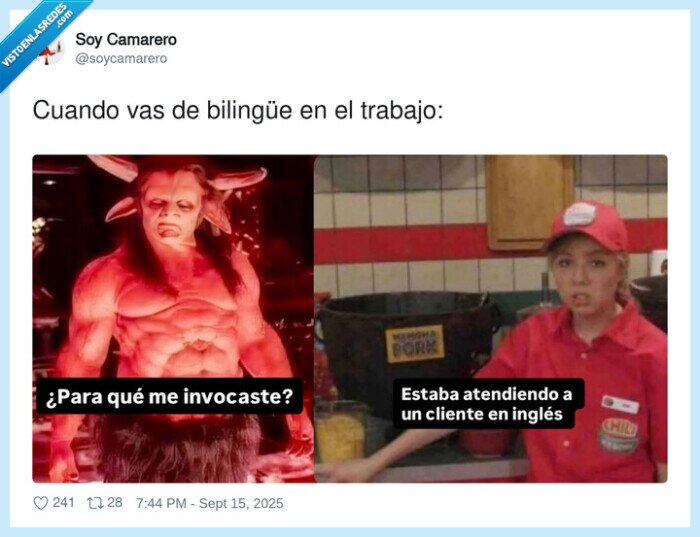 bilingüe,trabajo,invocar,demonio,entender