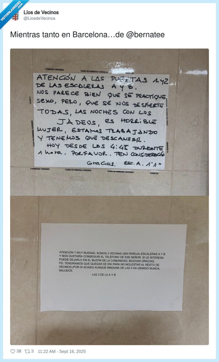 cartel,vecinos,cama,amor
