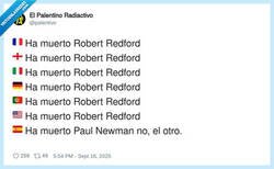 Enlace a DEP Robert Redford, por @palentivo