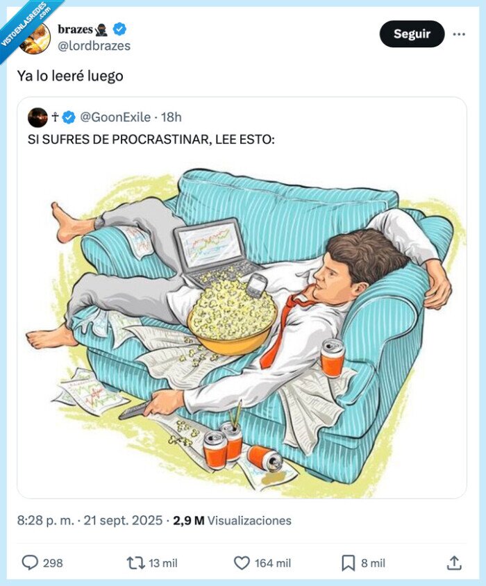 procrastinar,leer,luego