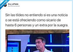 Enlace a La importancia de las tildes, por @ymuchosmemes
