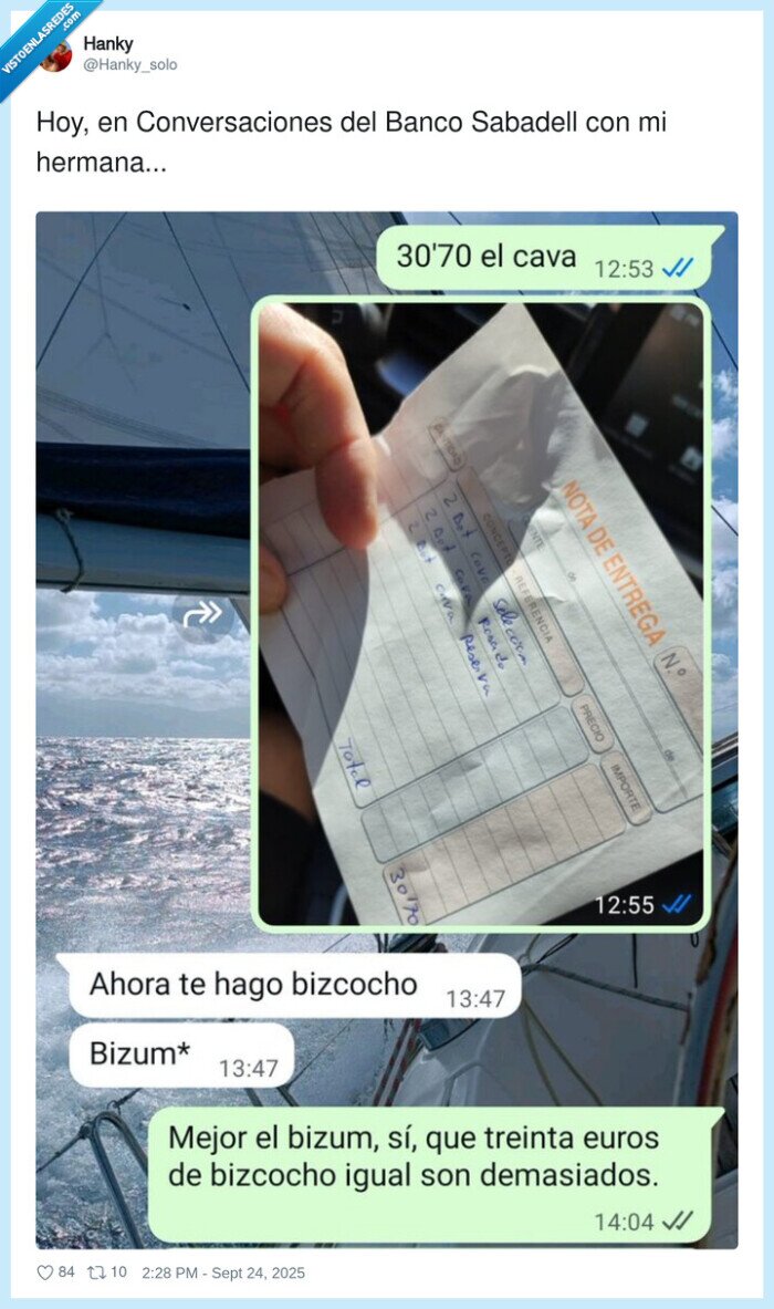 conversaciones,banco sabadell,hermana,bizum