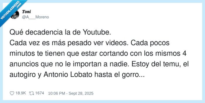 decadencia,youtube,anuncios,minutos