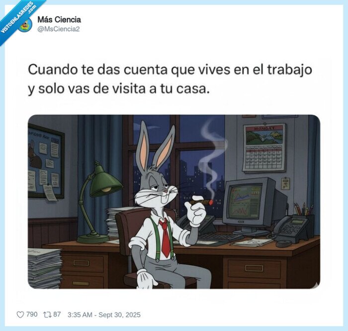 bugs bunny,vivir,trabajo,casa