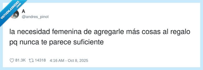 suficiente,necesidad femenina,agregar,regalo