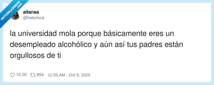 universidad,desempleado,alcohólico,orgullosos