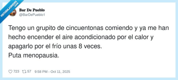 aire acondicionado,cincuentonas,menopausia,encender,apagar