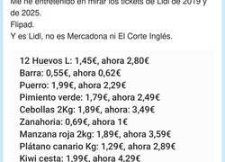 Enlace a Las diferencias en lo tickets de Lidl de 2019 y de 2025