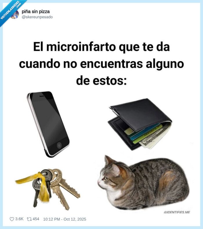 perder,microinfarto,llaves,gato,movil,cartera