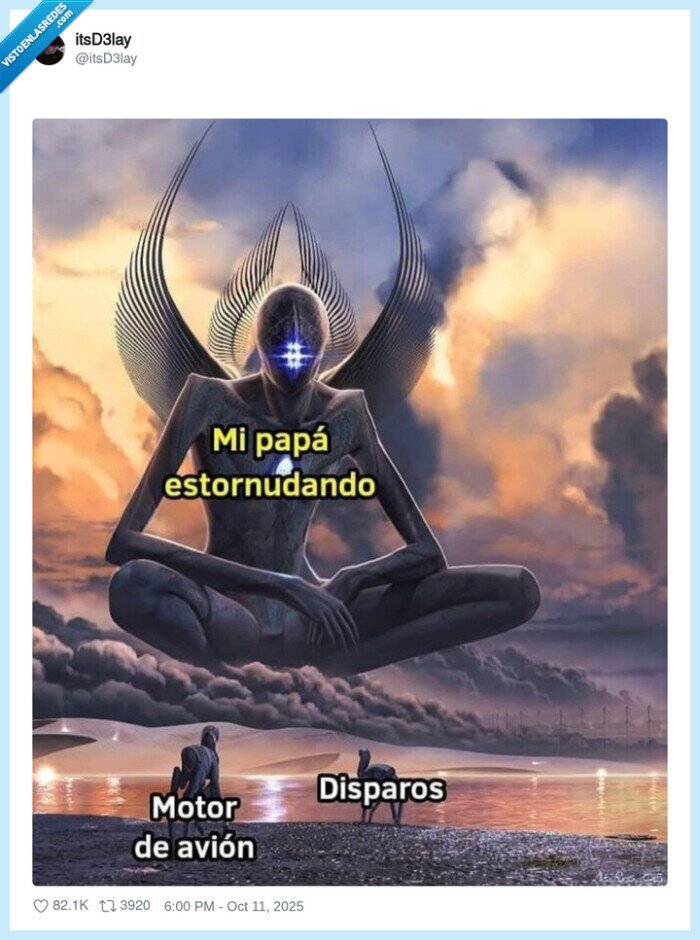 padre,estornudando,motor de avion,disparos