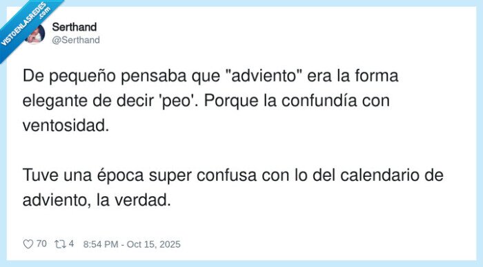 confundir,calendario,ventosidad,adviento
