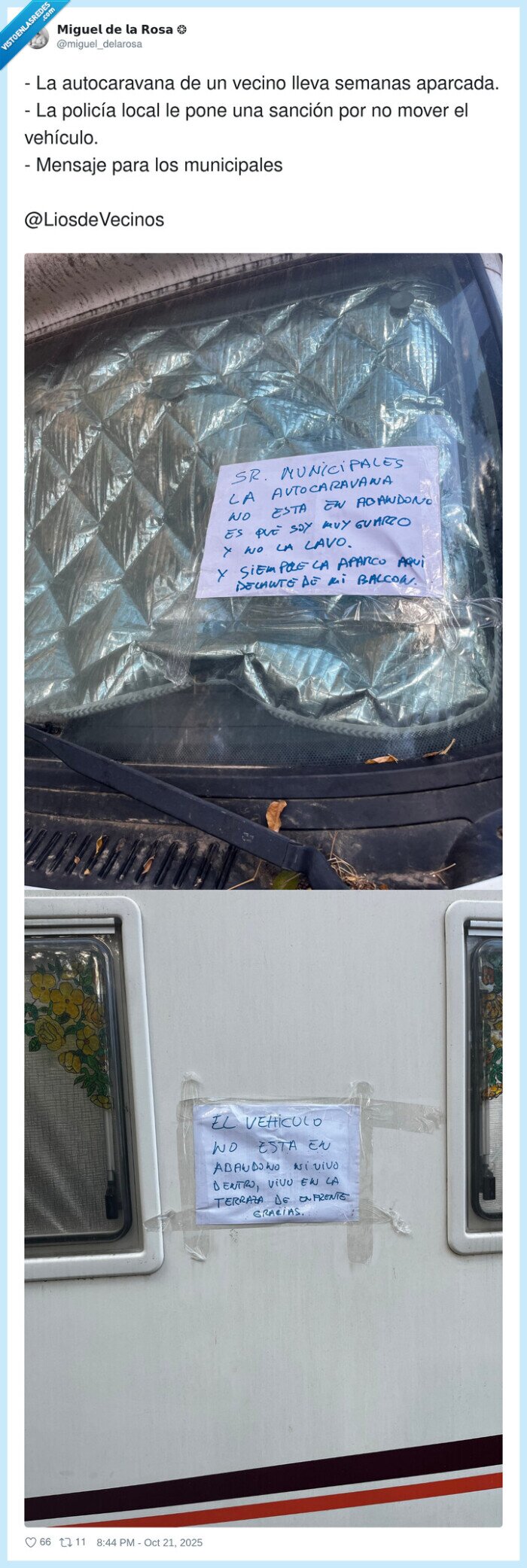 autocaravana,municipales,vehículo,aparcada,policía,multa