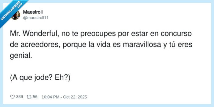 maravillosa,concurso de acreedores,mr wonderful,concurso