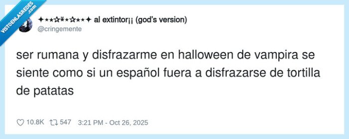 disfraz,halloween,español,tortilla,vampira,rumania