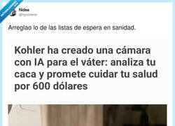 Enlace a 600 dólares para que un inodoro te diga ‘tu caca es un poco verde… ¿estás bien?’, por @nyconene