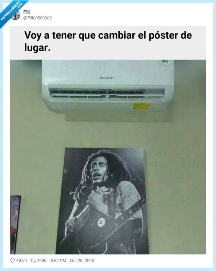 bob marley,aire acondicionado,split,poster