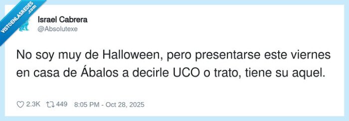 presentarse,halloween,viernes,ábalos,trato