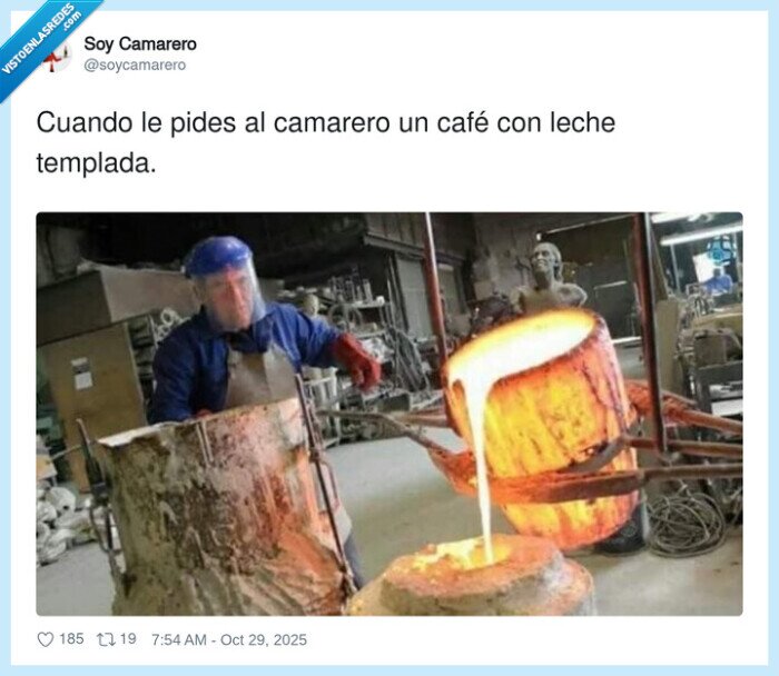 leche templada,camarero,lava,pedir,caliente,café