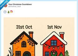 Enlace a Me fastidia poner decoraciones de Halloween solo para 1 día, por @christmas_clock