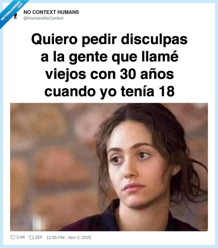 disculpas,viejo,30 años,18 años