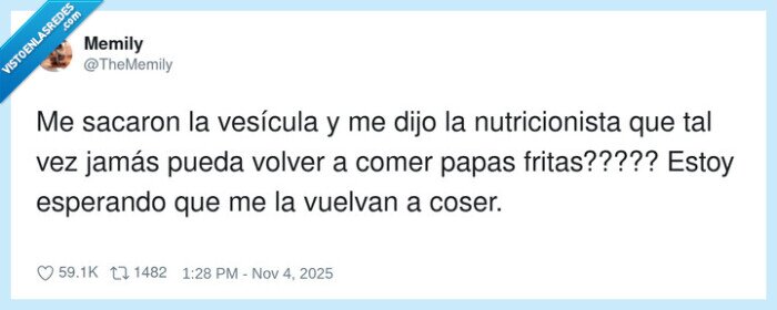 nutricionista,vesícula,esperar,patatas fritas