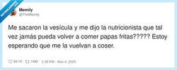 Enlace a ¿Quedarme sin patatas fritas? NUNCA JAMÁS, por @TheMemily