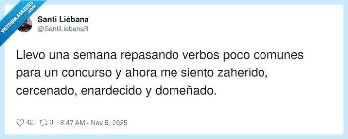 cercenado,enardecido,repasar,zaherido,domeñado,concurso