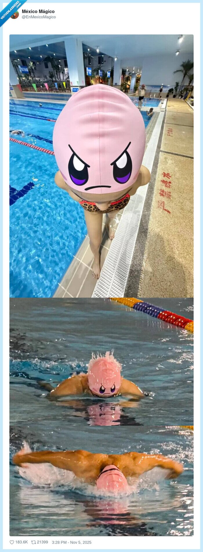 gorro,natación,kirby