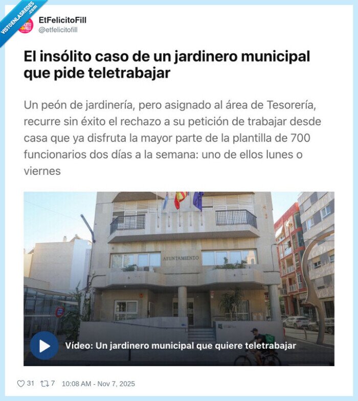jardinero municipal,teletrabajo