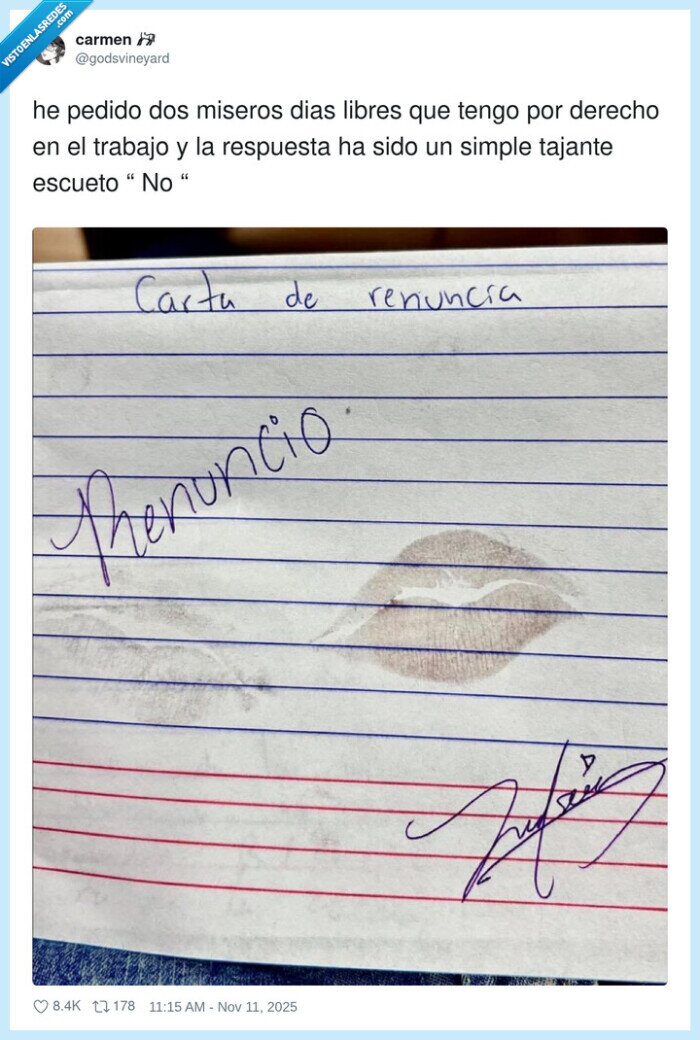 respuesta,trabajo,renuncia,escueto,tajante