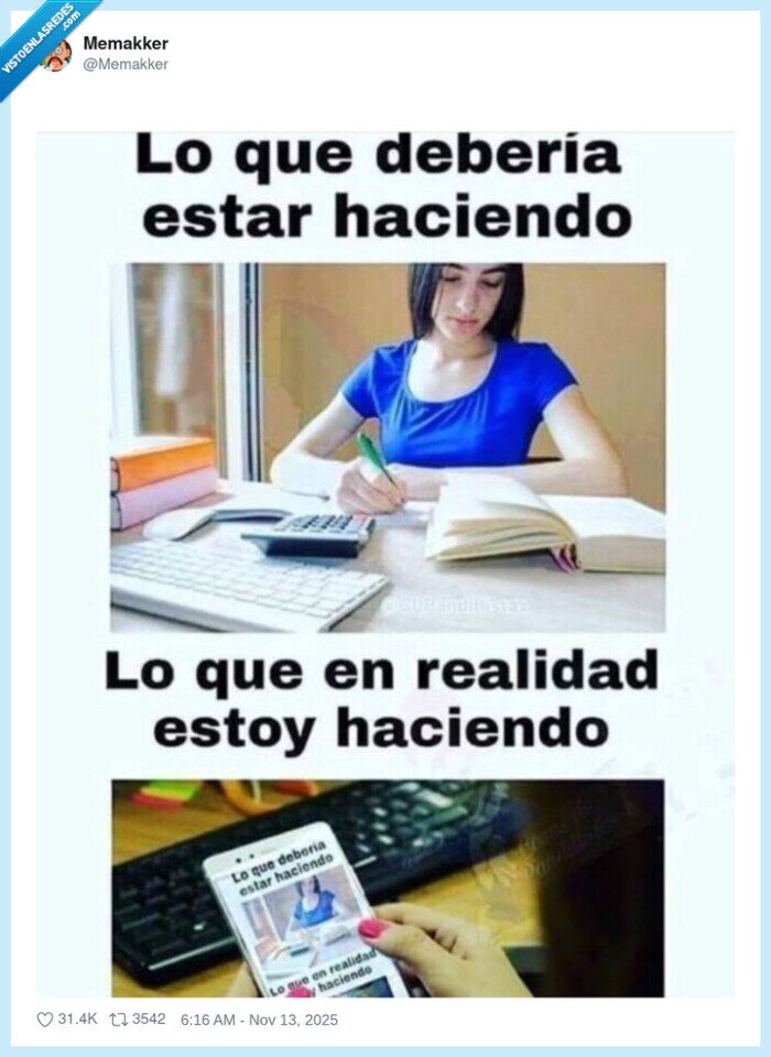 estudio,procrastinación,meme,comparación,trabajo