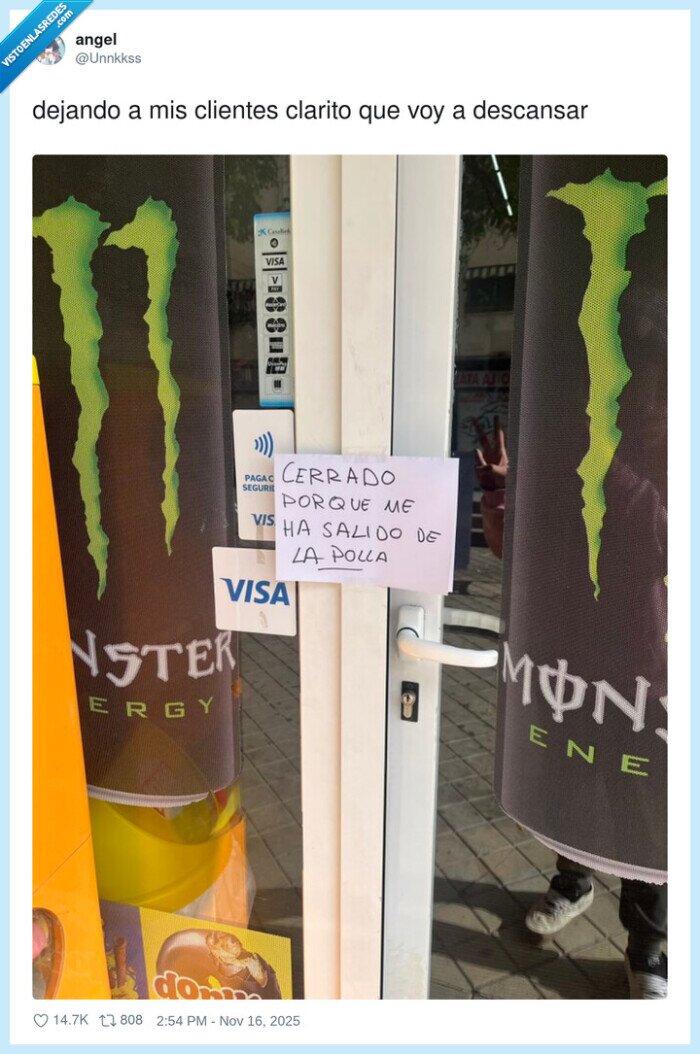 cierre,descanso,agotamiento,notificación