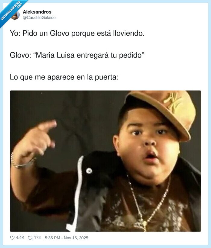 Glovo,entrega,Maria Luisa,sorpresa,lluvia