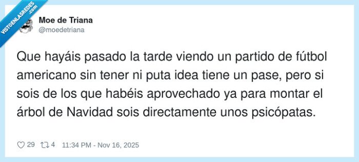 fútbol americano,árbol de Navidad,psicópatas,comentario,nfl,bernabeu