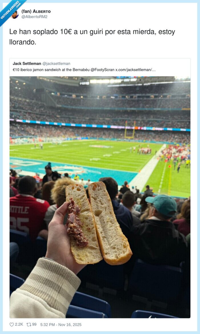 sándwich,Iberico,Bernabéu,10euros,delicia,nfl