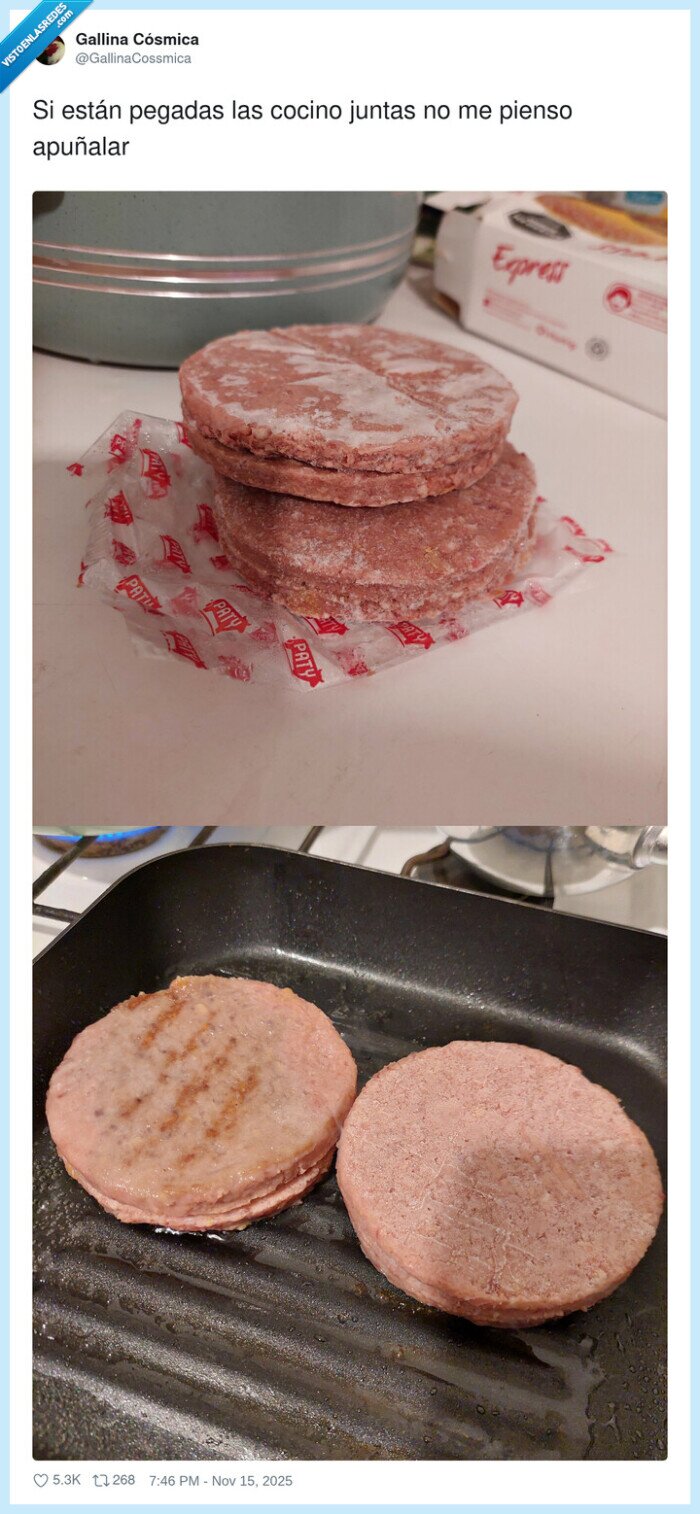 apuñalar,pegadas,cocino,juntas,hamburguesas