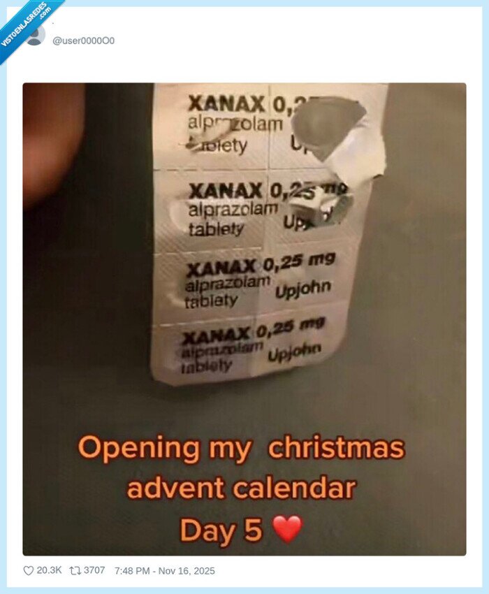 Xanax,adviento,calendario,day5