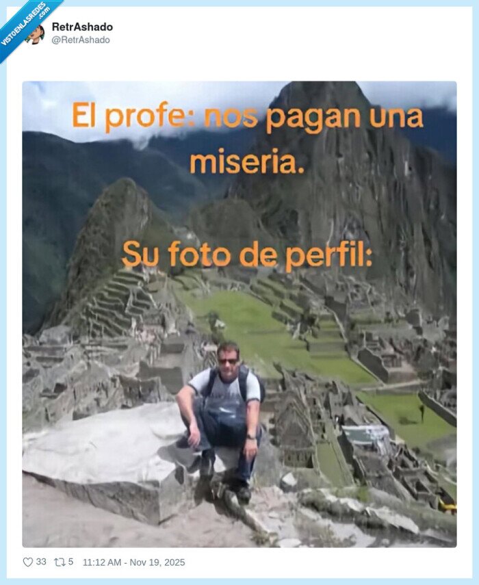 profesor,viaje,miseria,Machu Picchu,foto perfil