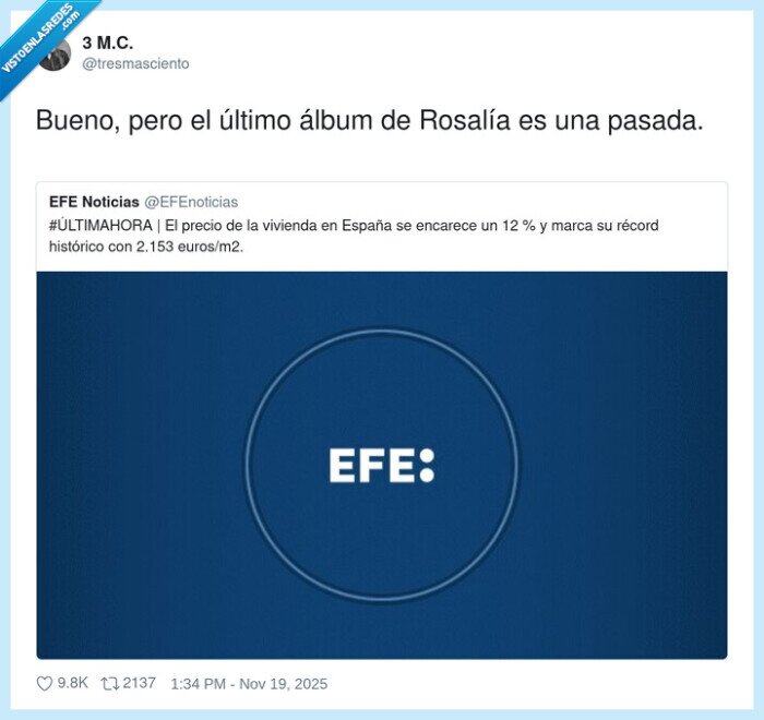 Rosalía,vivienda,España,precio,EFE