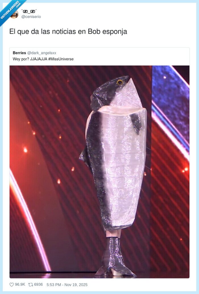 pescado,disfraz,Miss Universo,noticias,Bob Esponja