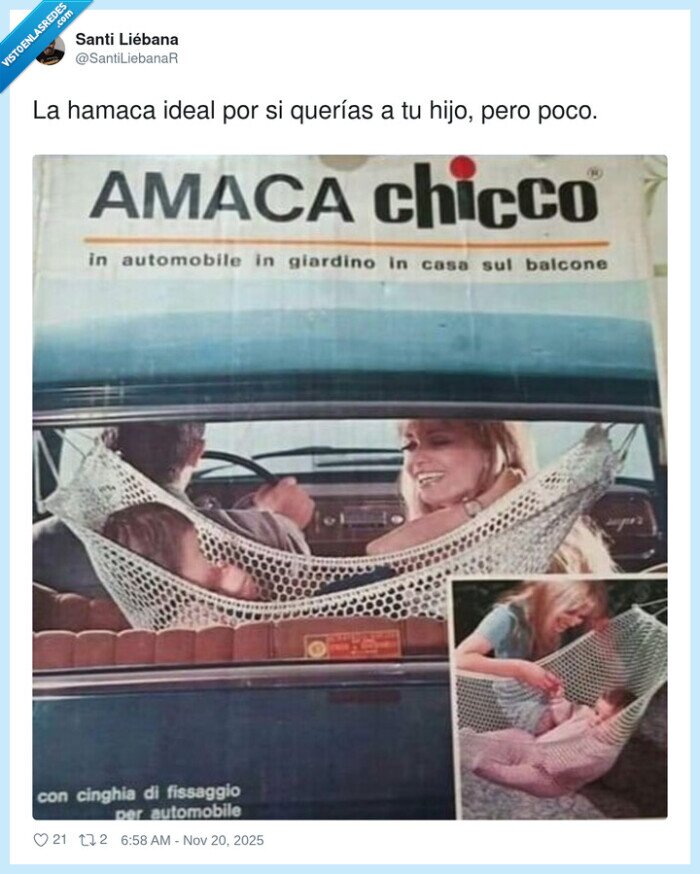hamaca,niño,coche,seguridad,publicidad