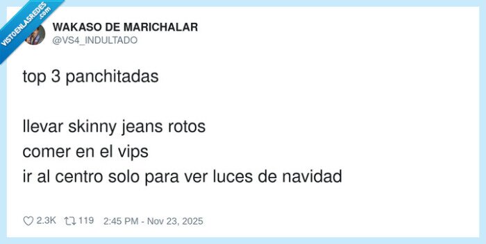 panchitadas,skinnys,vips,luces de navidad,centro ciudad