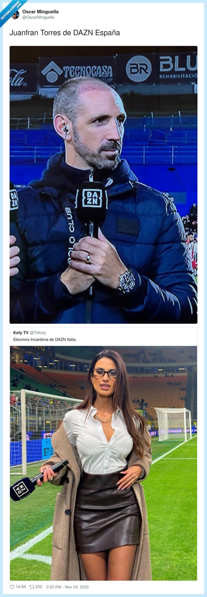 DAZN,deportes,reporteros,juanfran,tetona,eleonora incardona