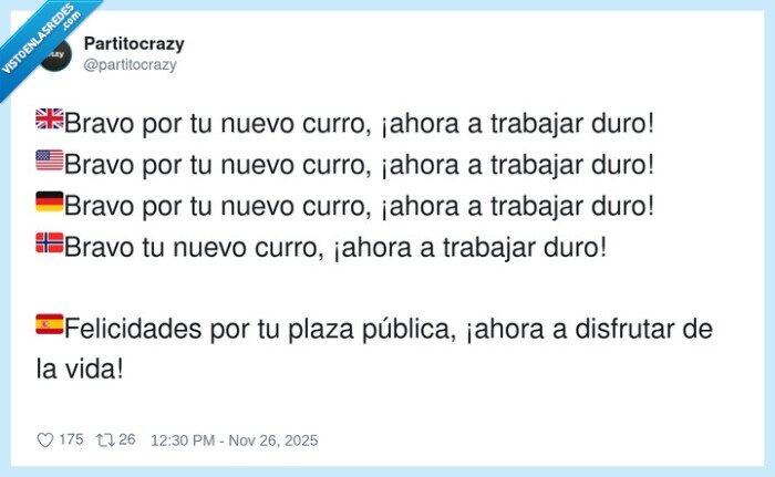 nuevo curro,trabajo duro,plaza pública,felicidades,funcionario