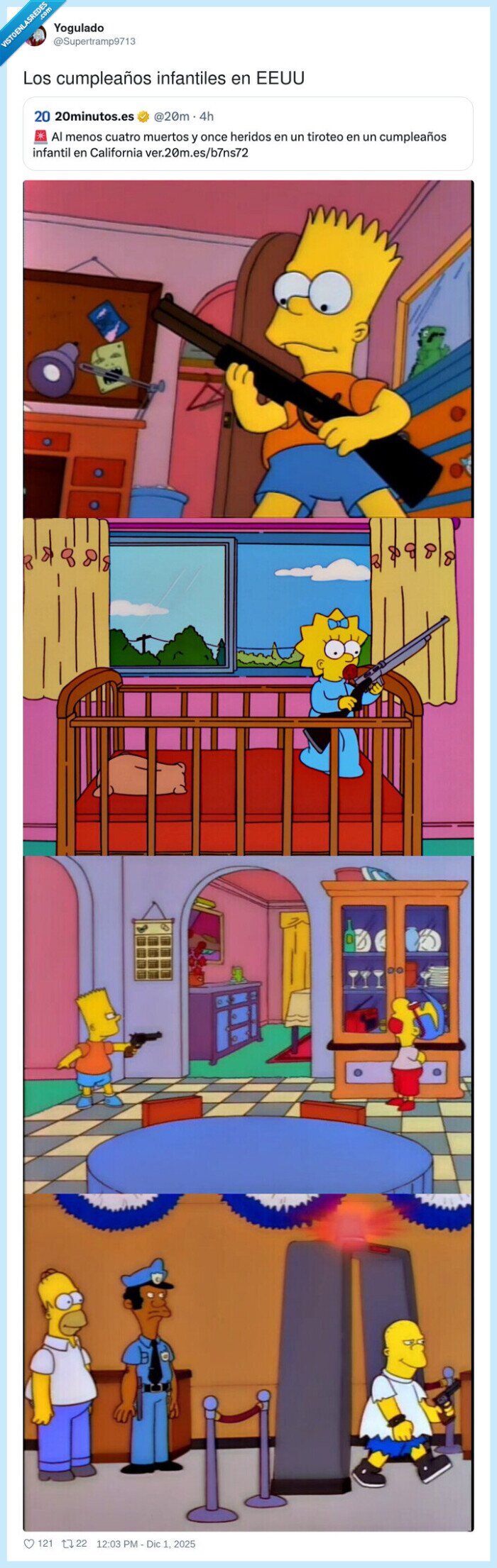 cumpleaños,niños,armas,EEUU,Simpsons