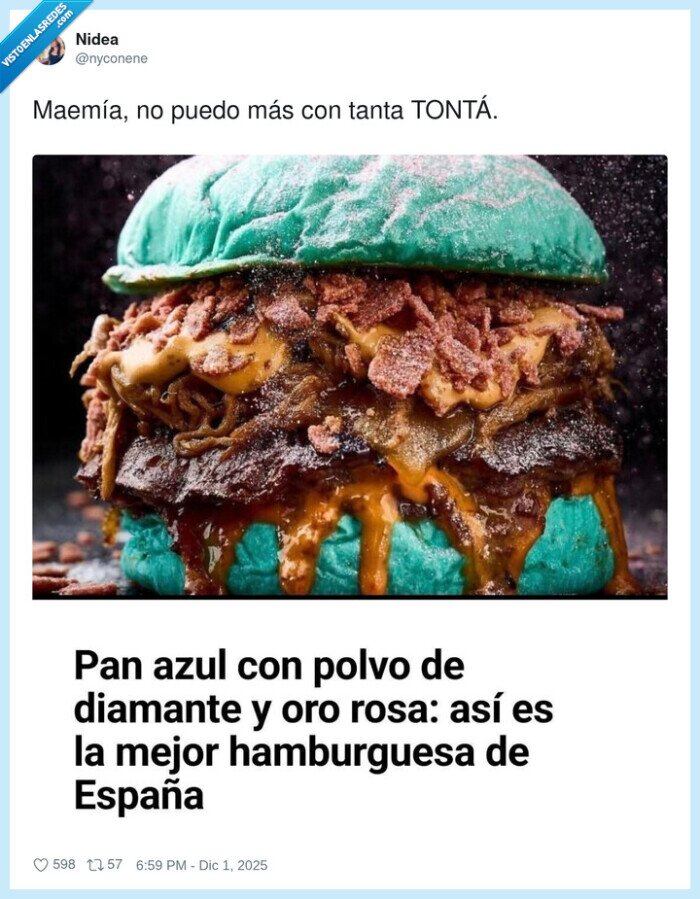 hamburguesa,panazul,diamante,oro,españa