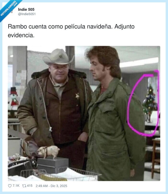Rambo,Navidad,Árbol,Evidencia