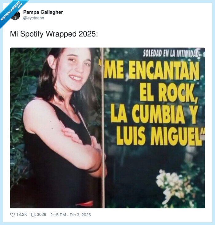 SpotifyWrapped,LuisMiguel,Cumbia,Rock,SoledadIntimidad