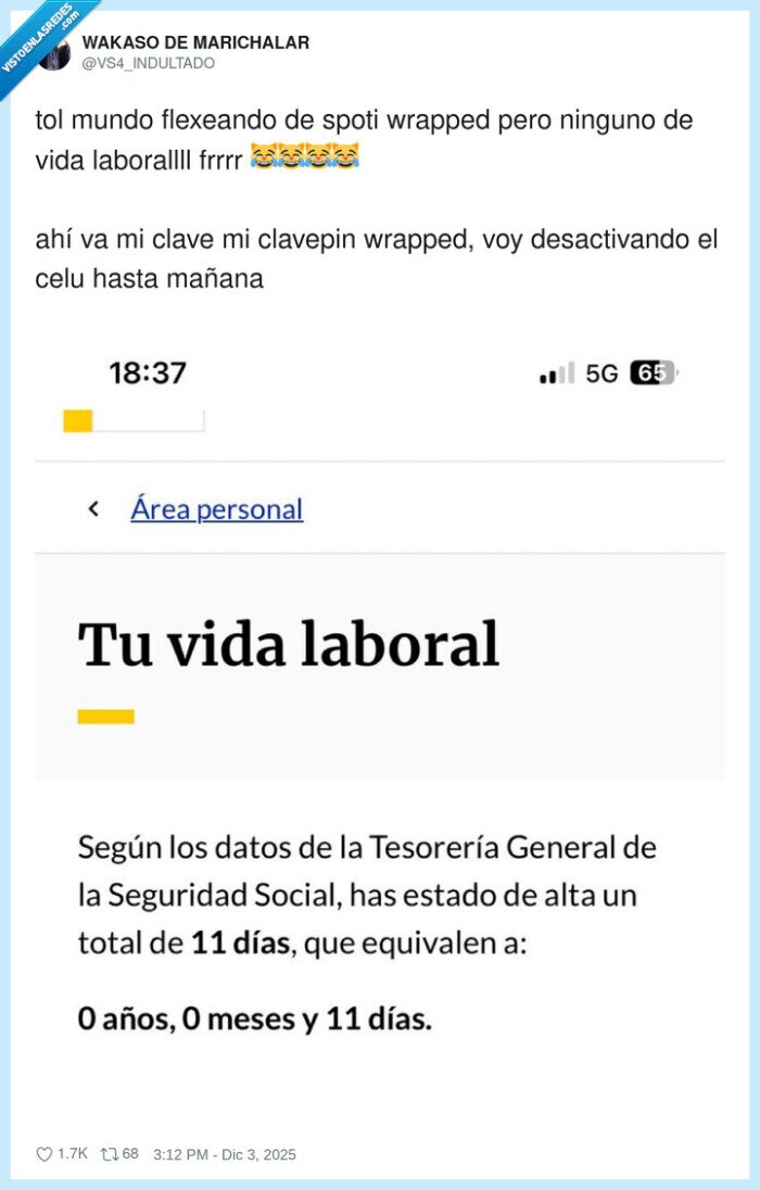 trabajo,11dias,seguridadsocial,cuenta,spotifyWrapped