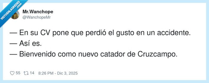 Cruzcampo,catador,gusto,accidente,CV